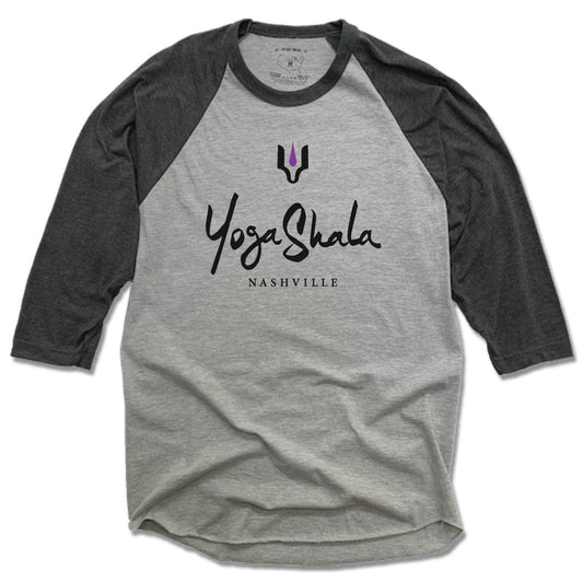 YOGA SHALA NASHVILLE | GRAY 3/4 SLEEVE | BLACK LOGO