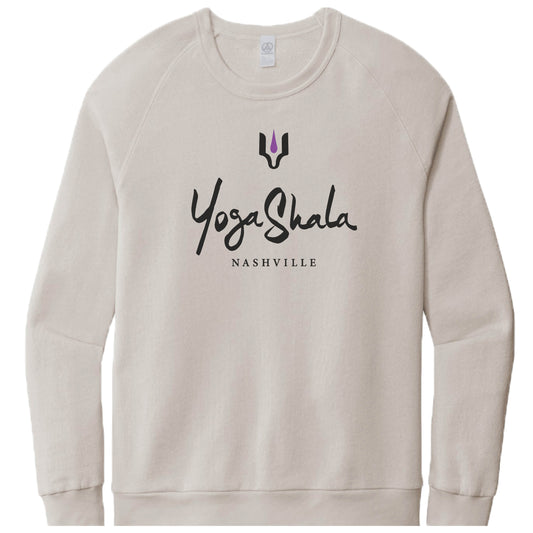 YOGA SHALA NASHVILLE | LIGHT GRAY FRENCH TERRY SWEATSHIRT | BLACK LOGO