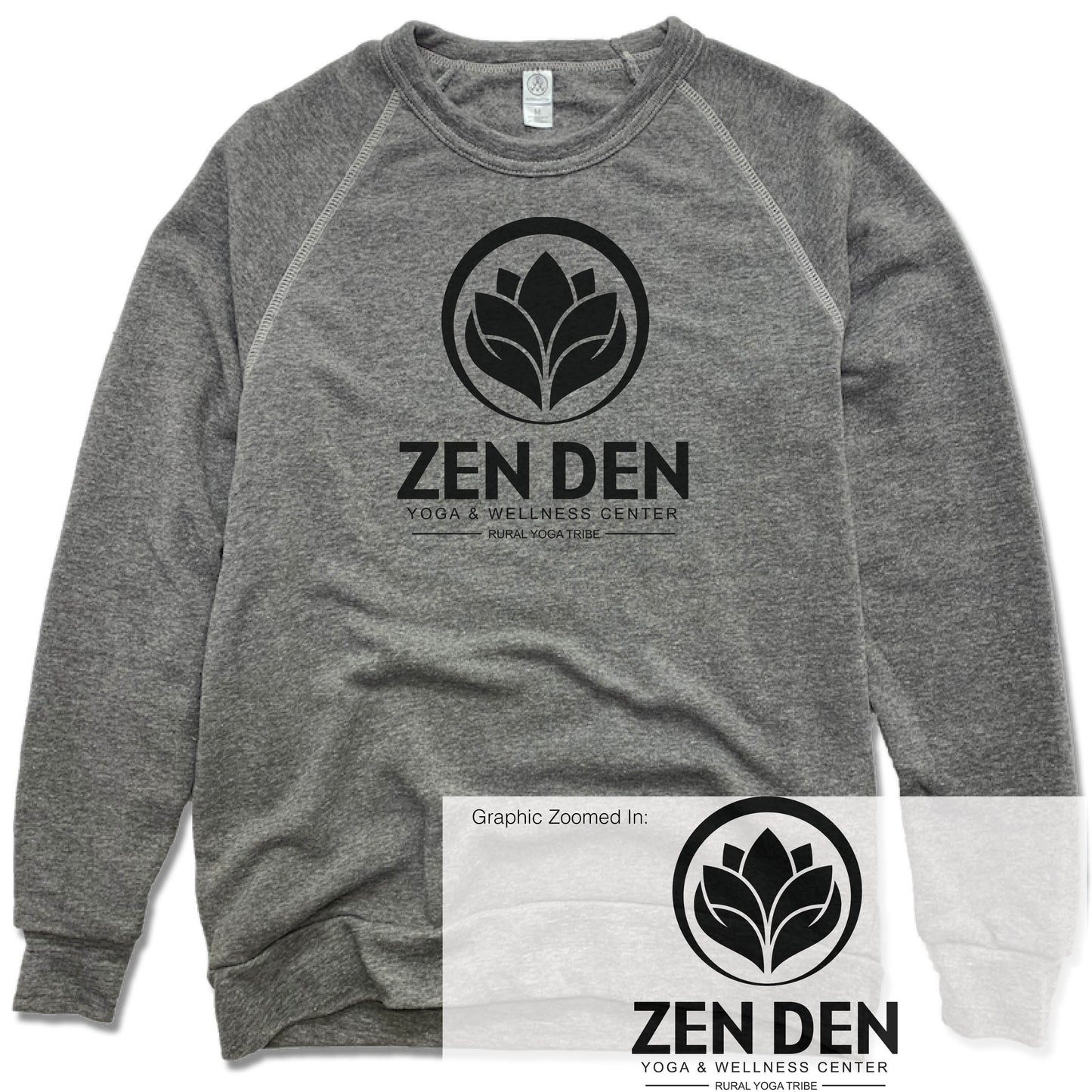 ZEN DEN BY RURAL YOGA TRIBE | FLEECE SWEATSHIRT | BLACK LOGO