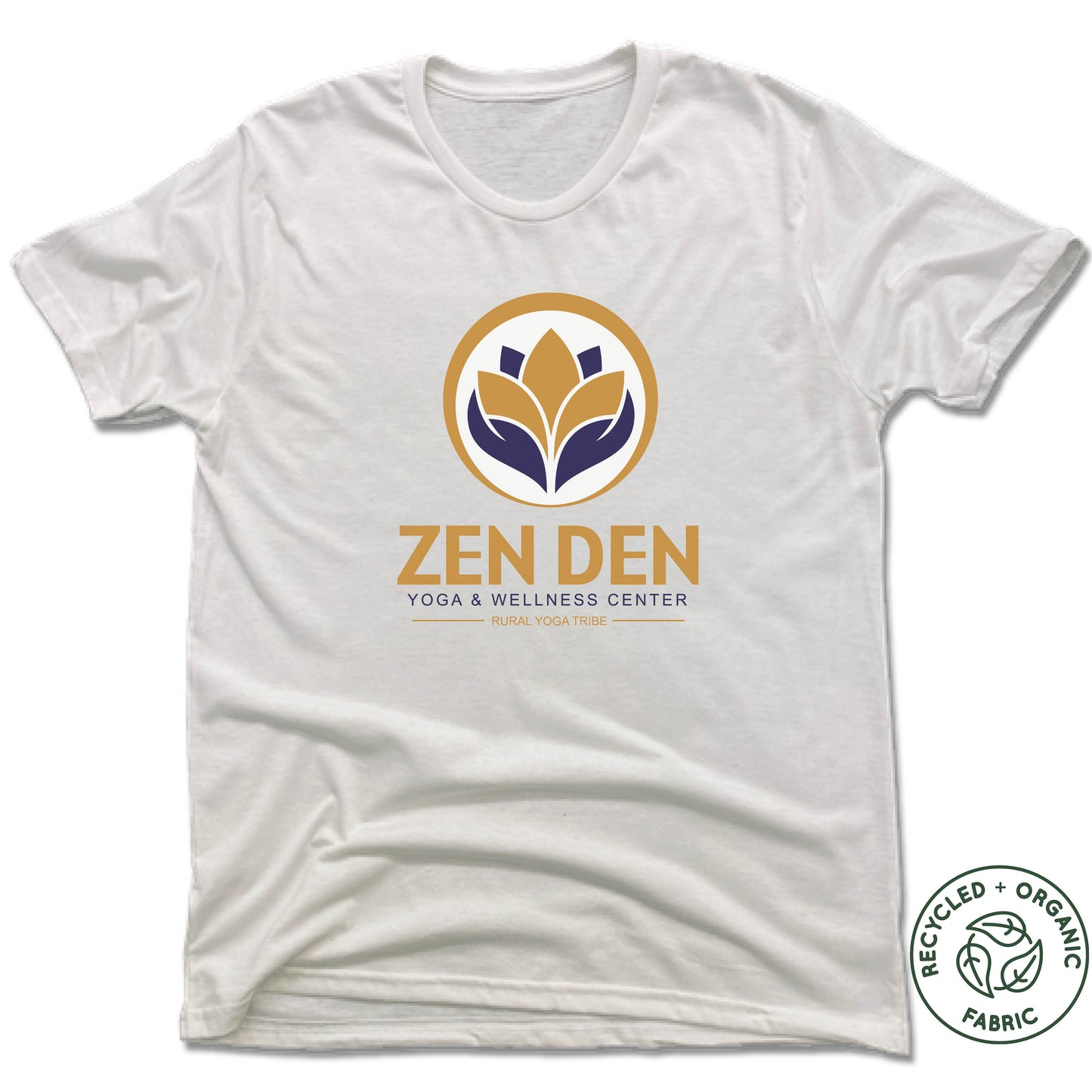 ZEN DEN BY RURAL YOGA TRIBE | UNISEX WHITE Recycled Tri-Blend | COLOR LOGO