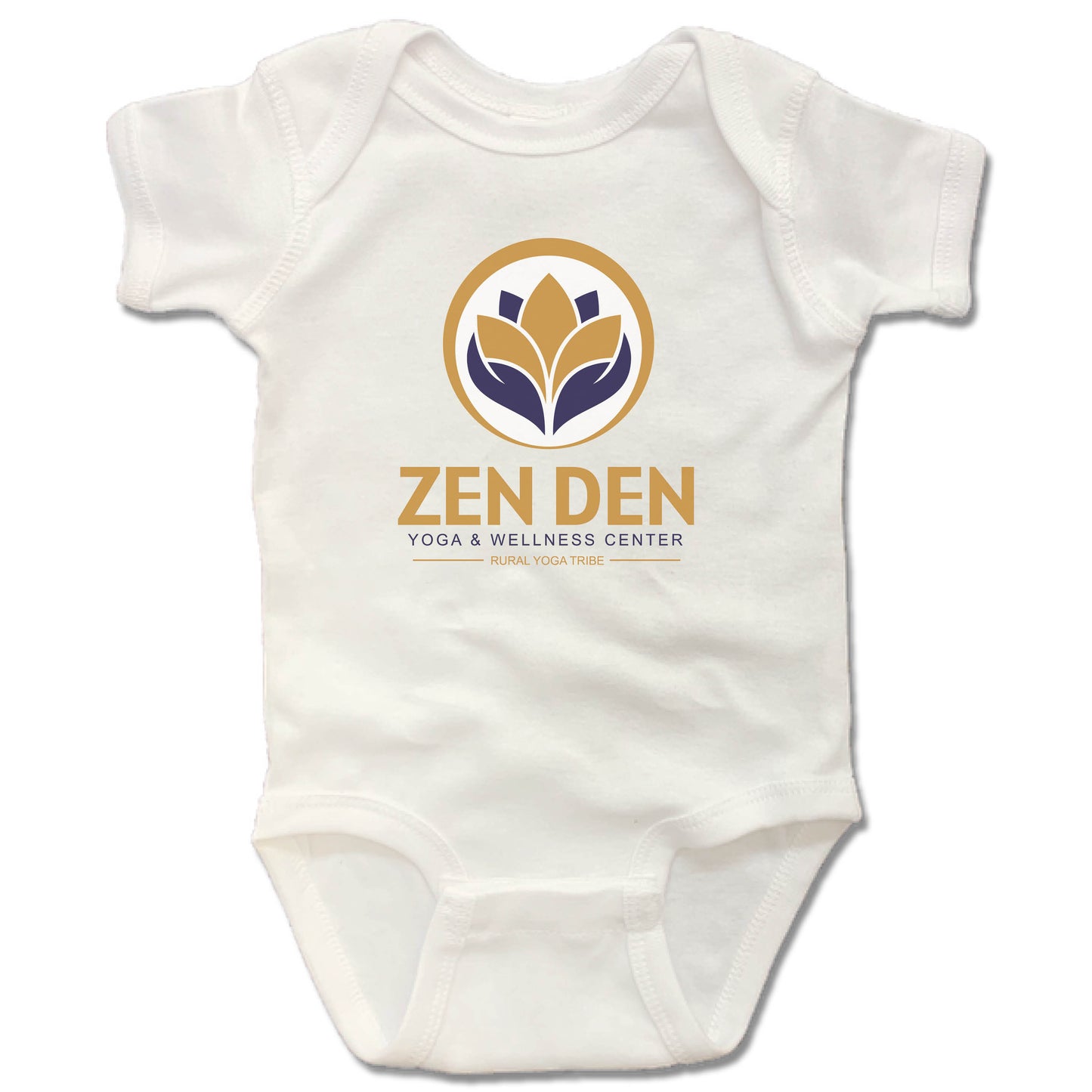 ZEN DEN BY RURAL YOGA TRIBE | WHITE ONESIE | COLOR LOGO