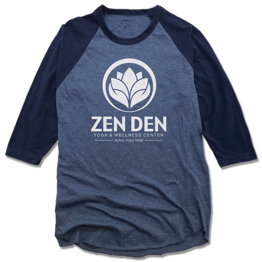 ZEN DEN BY RURAL YOGA TRIBE | DENIM/NAVY 3/4 SLEEVE | WHITE LOGO