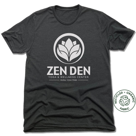 ZEN DEN BY RURAL YOGA TRIBE | UNISEX BLACK Recycled Tri-Blend | WHITE LOGO