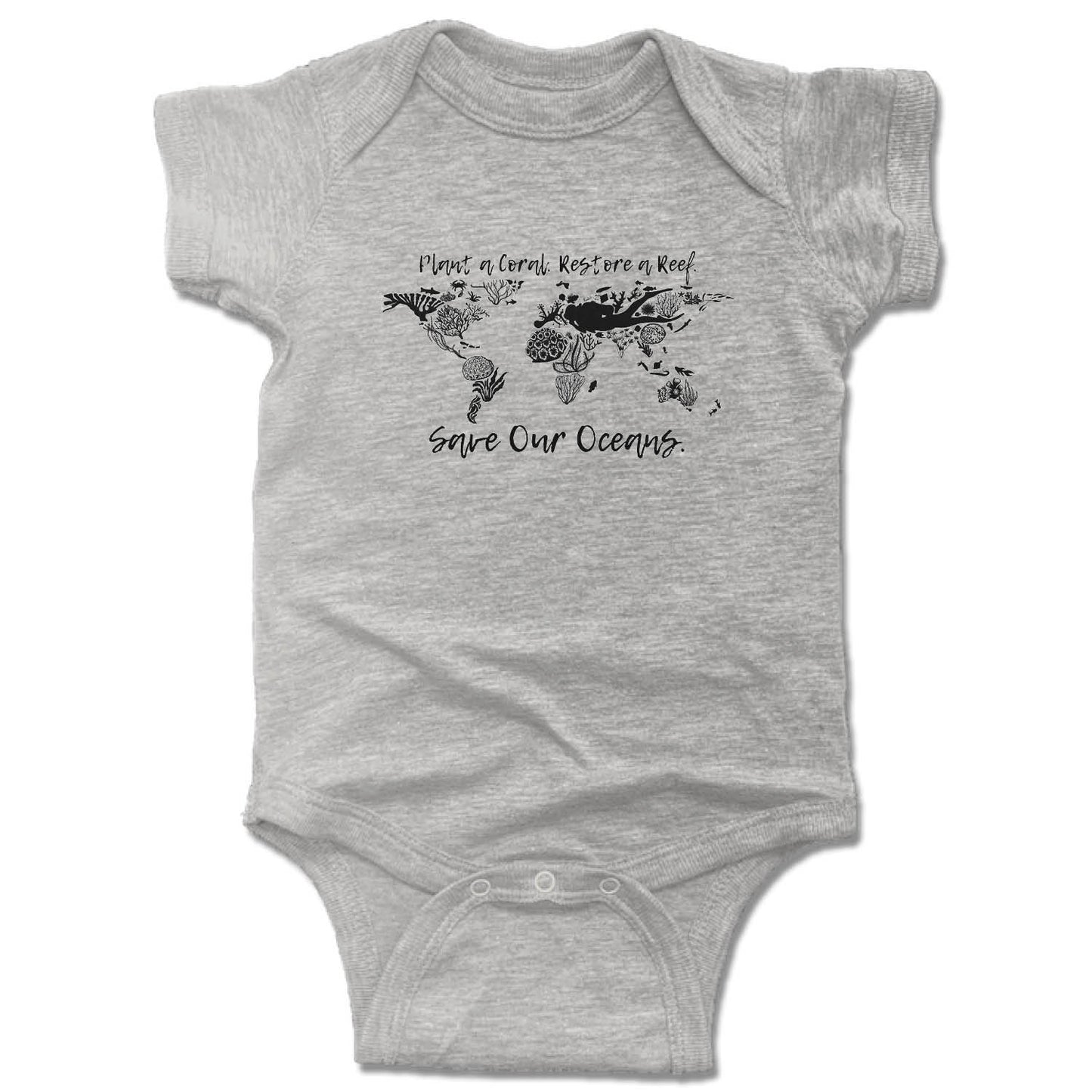 BAY ISLANDS REEF RESTORATION | GRAY ONESIE | SAVE OUR OCEANS