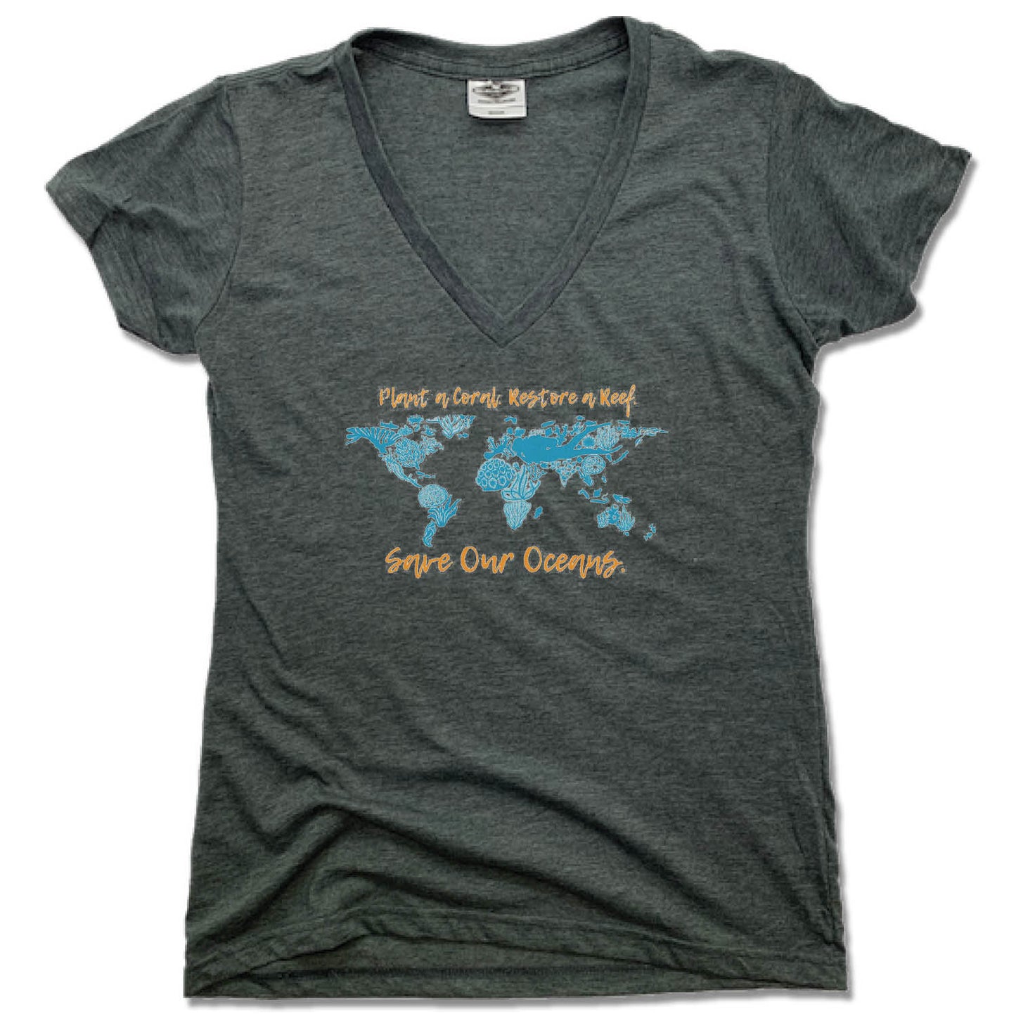 BAY ISLANDS REEF RESTORATION | LADIES V-NECK | SAVE OUR OCEANS