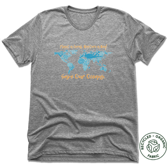 BAY ISLANDS REEF RESTORATION | UNISEX GRAY Recycled Tri-Blend | SAVE OUR OCEANS