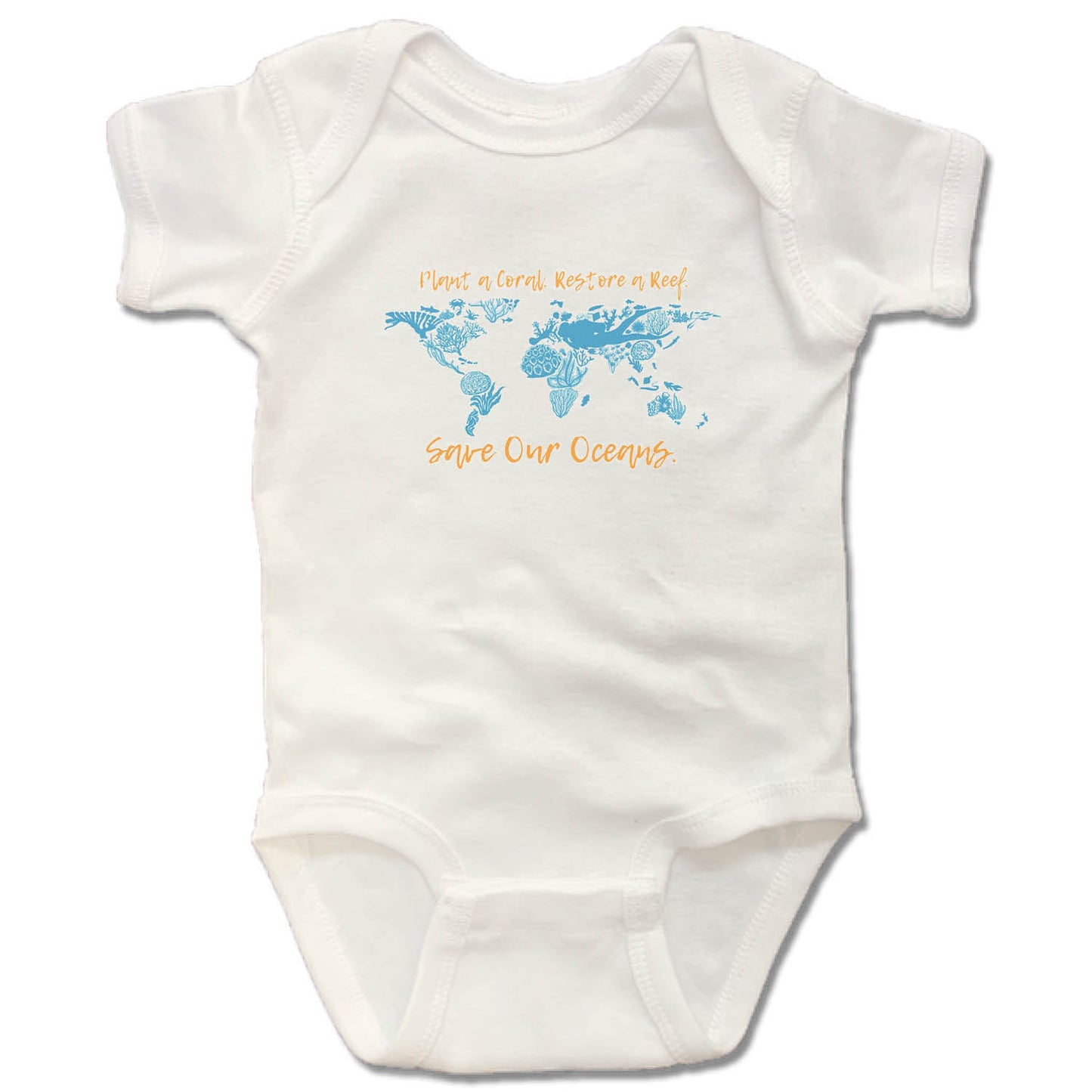 BAY ISLANDS REEF RESTORATION | WHITE ONESIE | SAVE OUR OCEANS