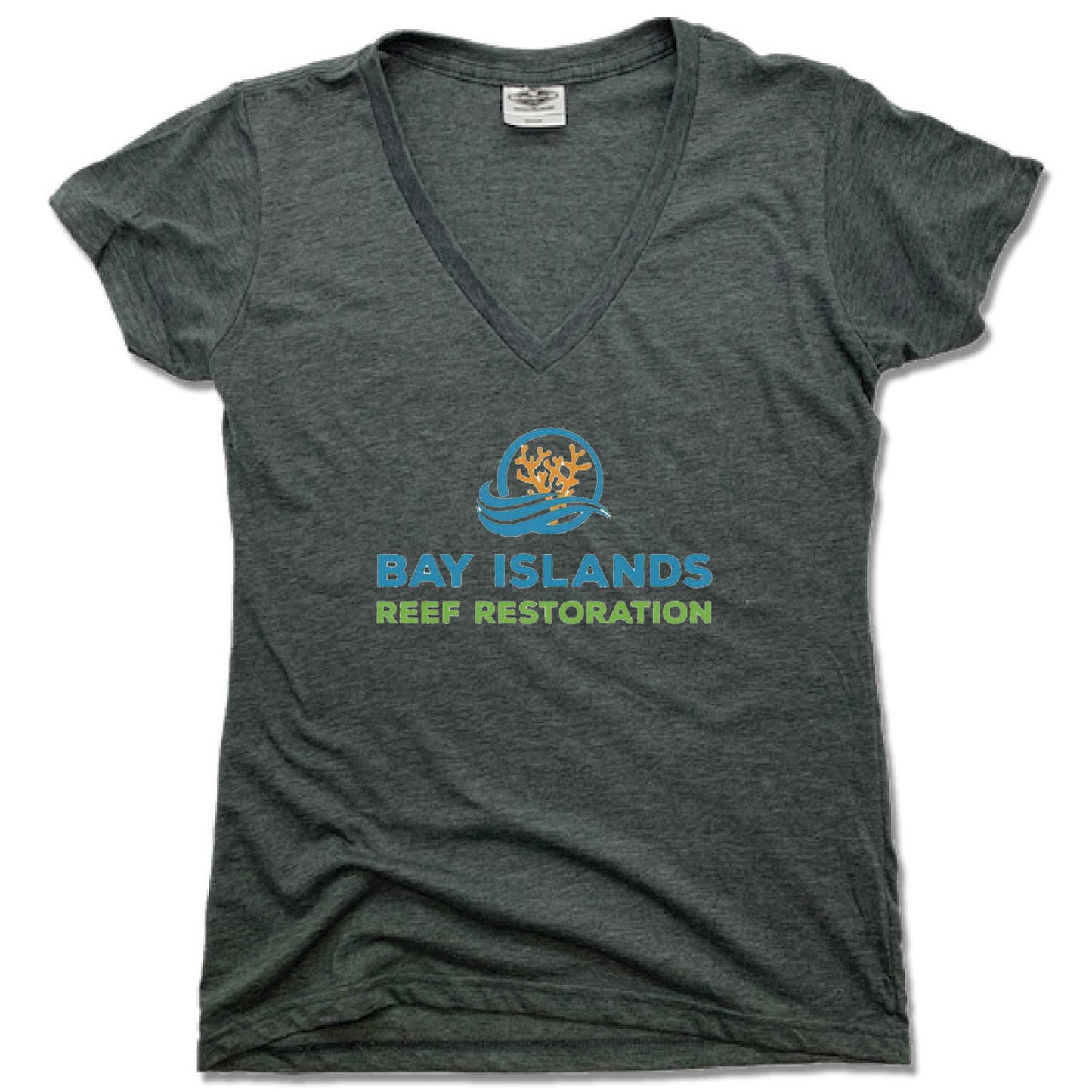 BAY ISLANDS REEF RESTORATION | LADIES V-NECK | COLOR LOGO