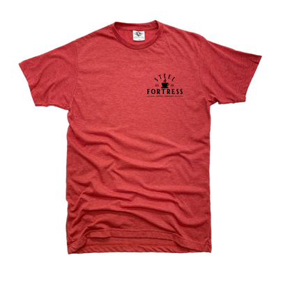STEEL FORTRESS COFFEE | UNISEX RED TEE | CREST