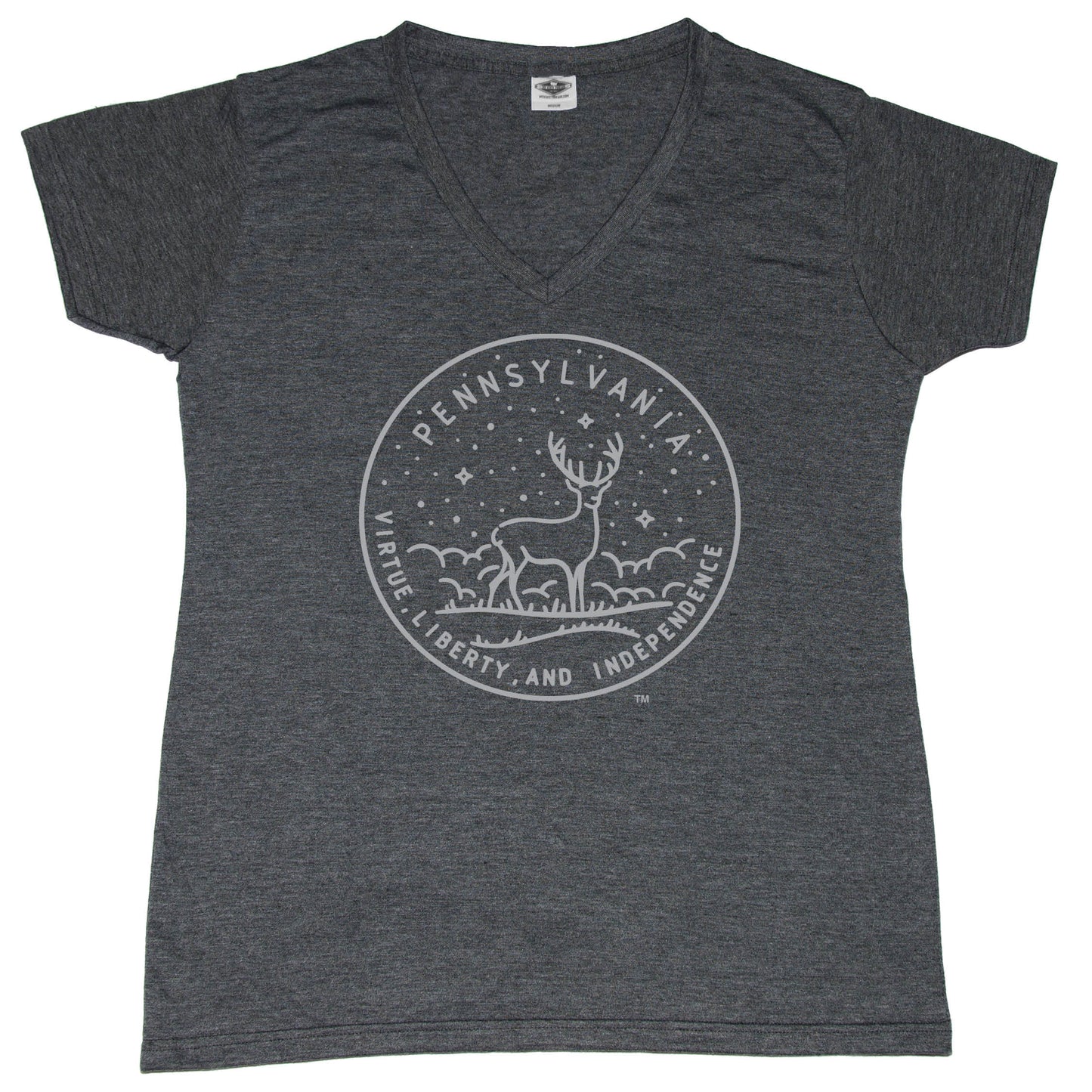 PENNSYLVANIA LADIES' V-NECK | STATE SEAL | VIRTUE, LIBERY, AND INDEPENDENCE