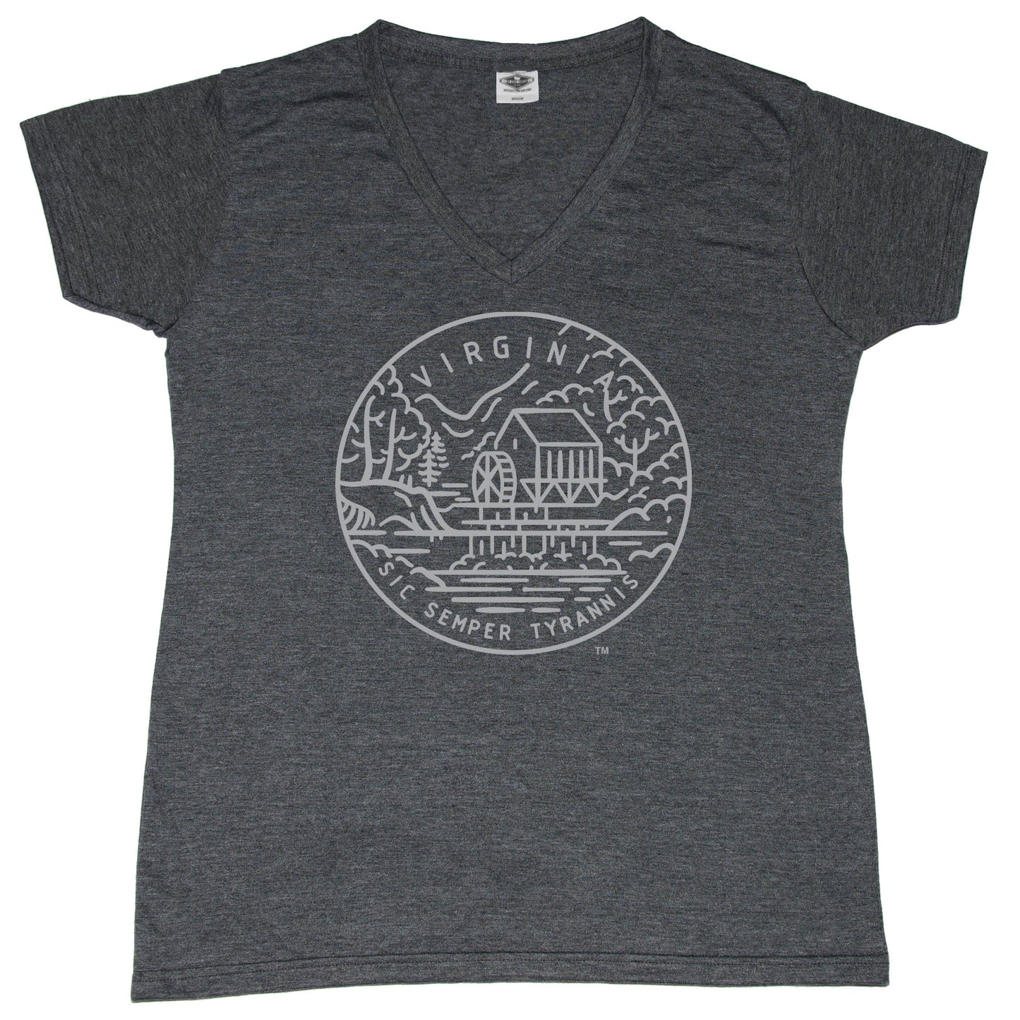 VIRGINIA LADIES' V-NECK | STATE SEAL | SIC SEMPER TYRANNIS