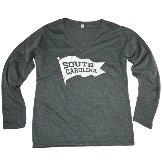 SOUTH CAROLINA LADIES' LONGSLEEVE V-NECK | STATE | PENNANT