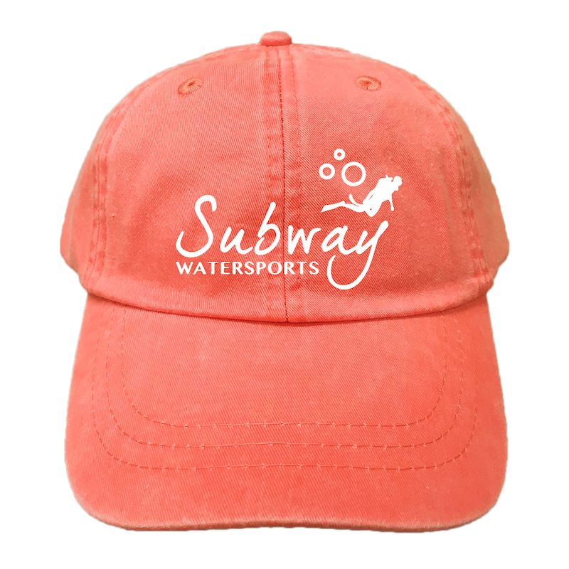 SUBWAY WATER SPORTS | EMBROIDERED CORAL HAT | WHITE LOGO