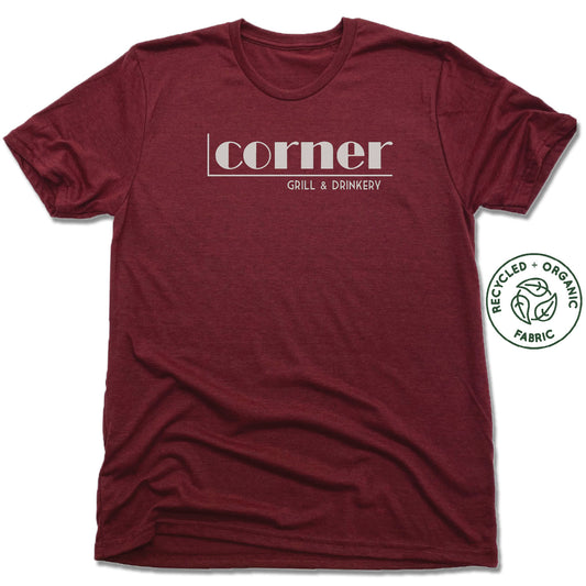 CORNER BAR | UNISEX VINO RED Recycled Tri-Blend | WHITE LOGO