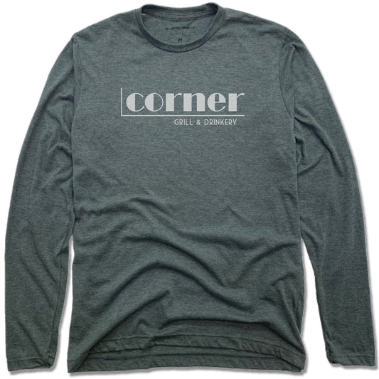 CORNER BAR | UNISEX LONG SLEEVE TEE | WHITE LOGO