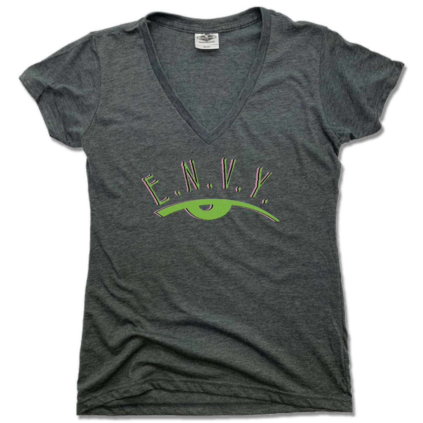 ENVY NOBODY VALUE YOURSELF | LADIES V-NECK | GREEN LOGO