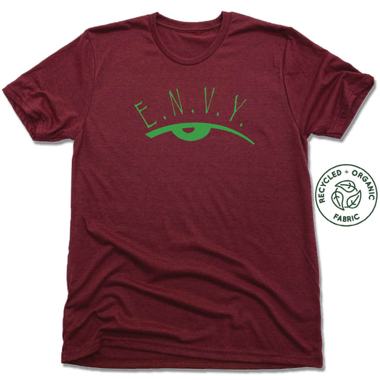 ENVY NOBODY VALUE YOURSELF | UNISEX VINO RED Recycled Tri-Blend | GREEN LOGO