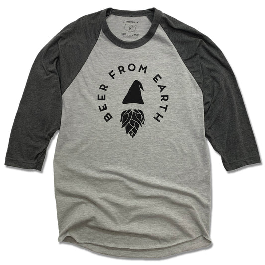 GNOMETOWN BREWING | GRAY 3/4 SLEEVE | BEER FROM EARTH