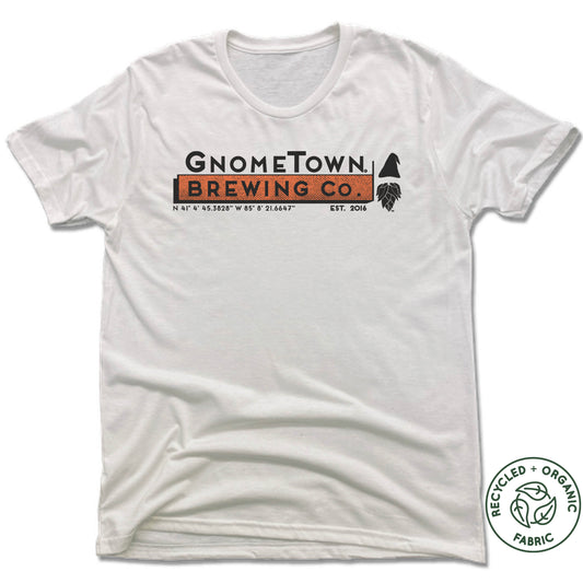 GNOMETOWN BREWING | UNISEX WHITE Recycled Tri-Blend | LOGO