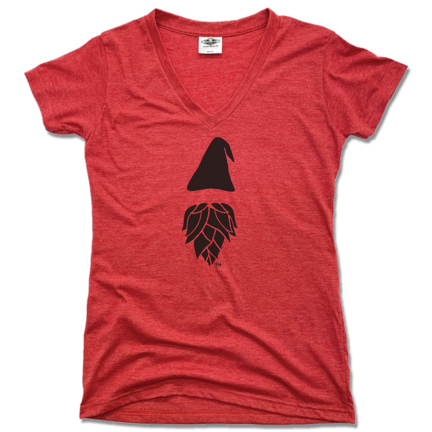 GNOMETOWN BREWING | LADIES RED V-NECK | GNOME