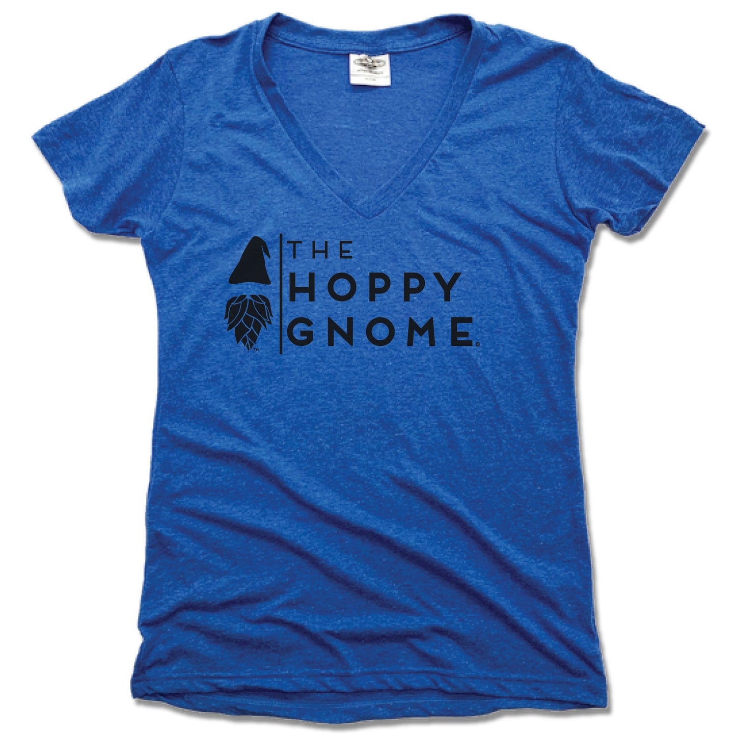 GNOMETOWN BREWING | LADIES BLUE V-NECK | HOPPY GNOME