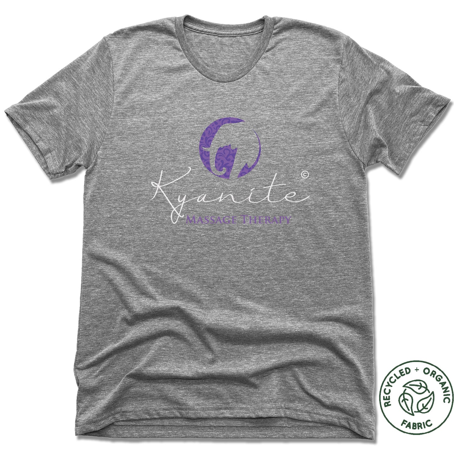 KYANITE MASSAGE THERAPY | UNISEX GRAY Recycled Tri-Blend | COLOR LOGO