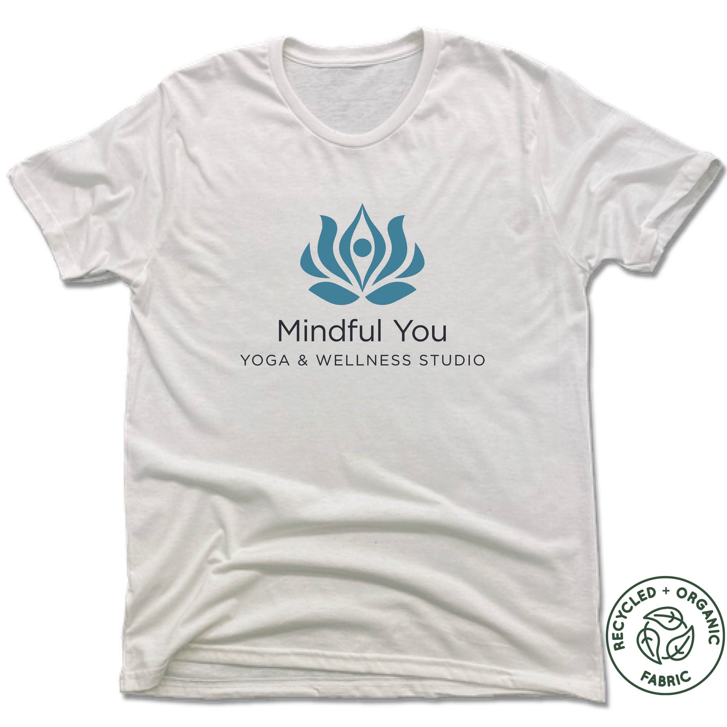 MINDFUL YOU YOGA & WELLNESS | UNISEX WHITE Recycled Tri-Blend | COLOR LOGO