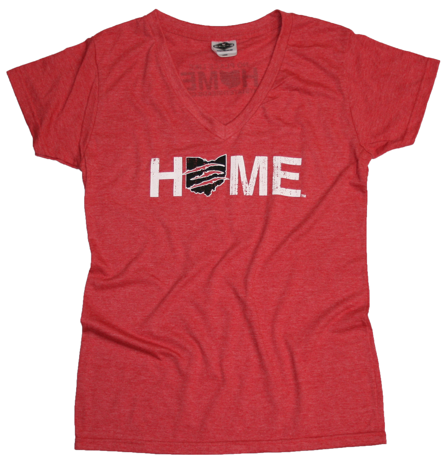 OHIO LADIES RED V-NECK | HOME | CLAW