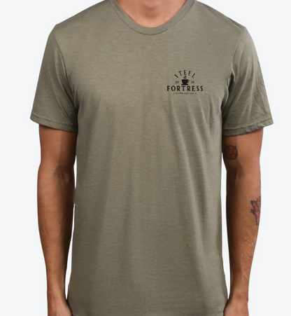 STEEL FORTRESS COFFEE | UNISEX OLIVE Recycled Tri-Blend | CREST