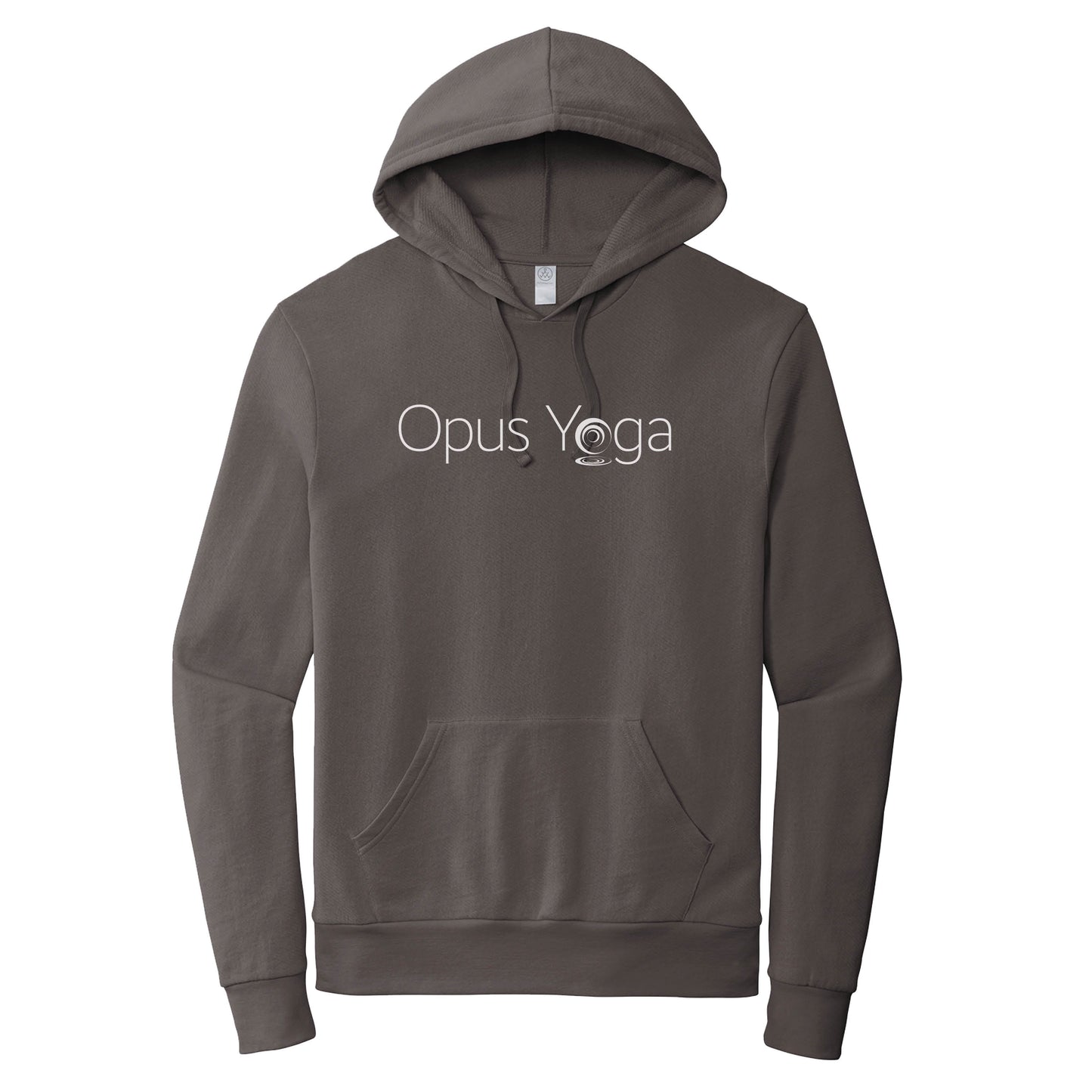 OPUS YOGA | DARK GRAY FRENCH TERRY HOODIE | WHITE LOGO