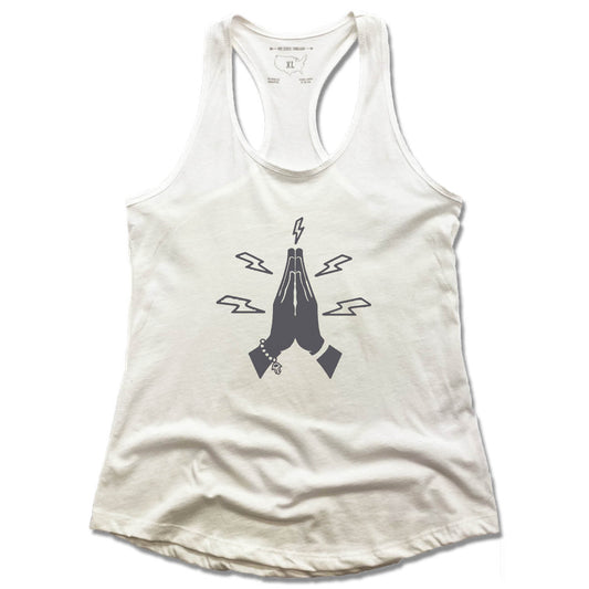 YOGA MIX ORLANDO | LADIES WHITE TANK | PRAYER HANDS