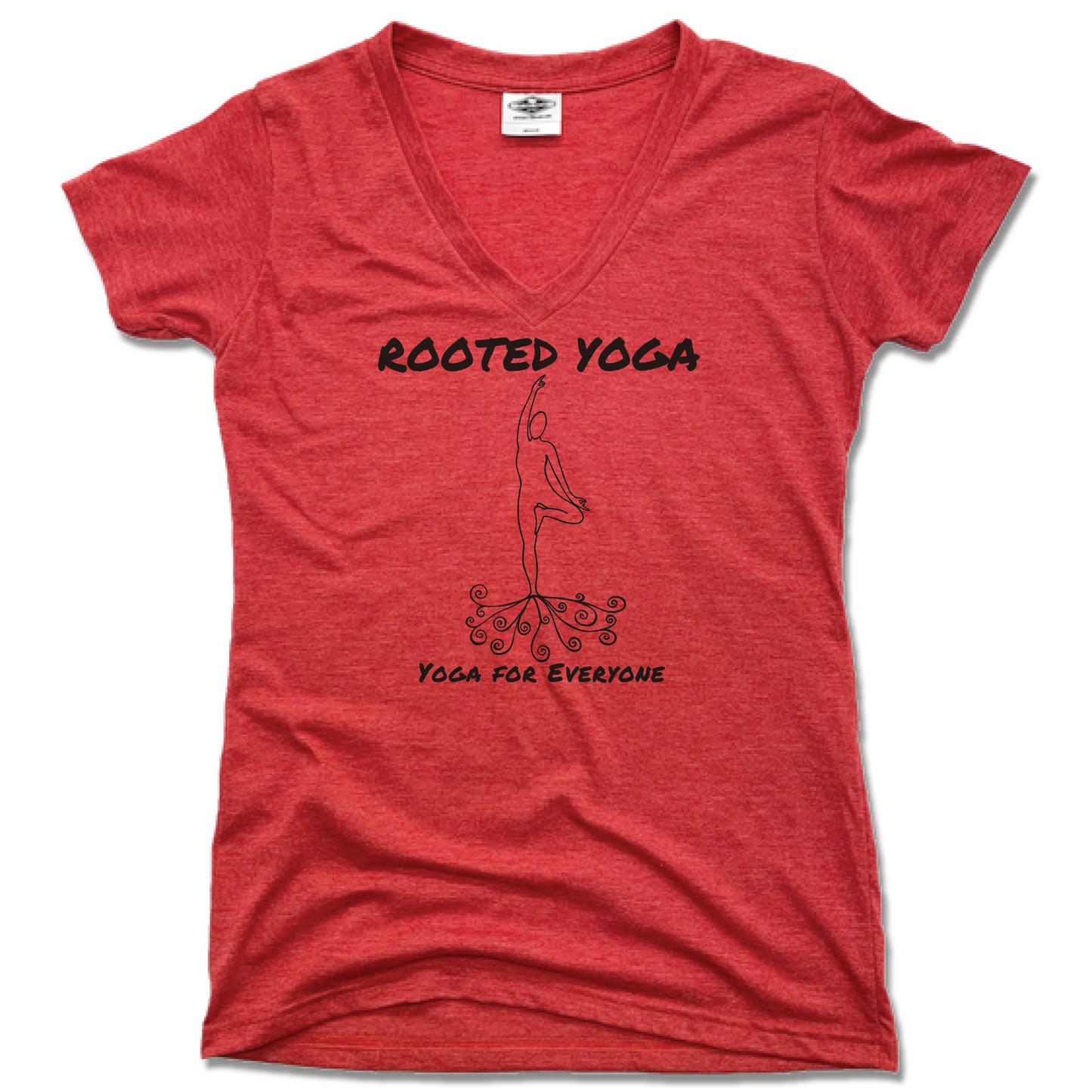 ROOTED YOGA | LADIES RED V-NECK