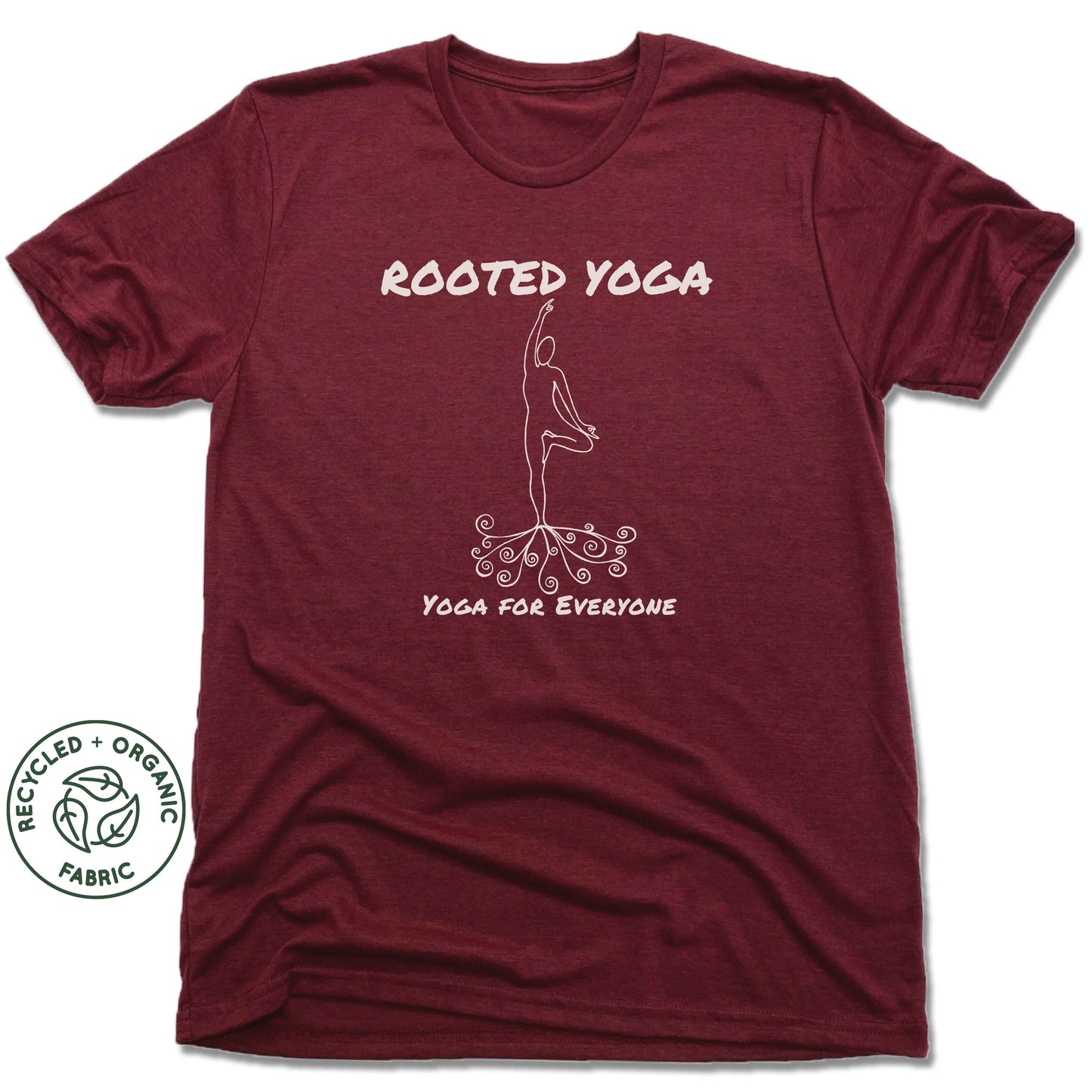 ROOTED YOGA | UNISEX VINO RED Recycled Tri-Blend