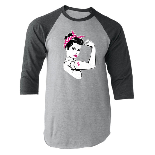 FIGHT BREAST CANCER | UNISEX 3/4 SLEEVE | GRAY/CHARCOAL
