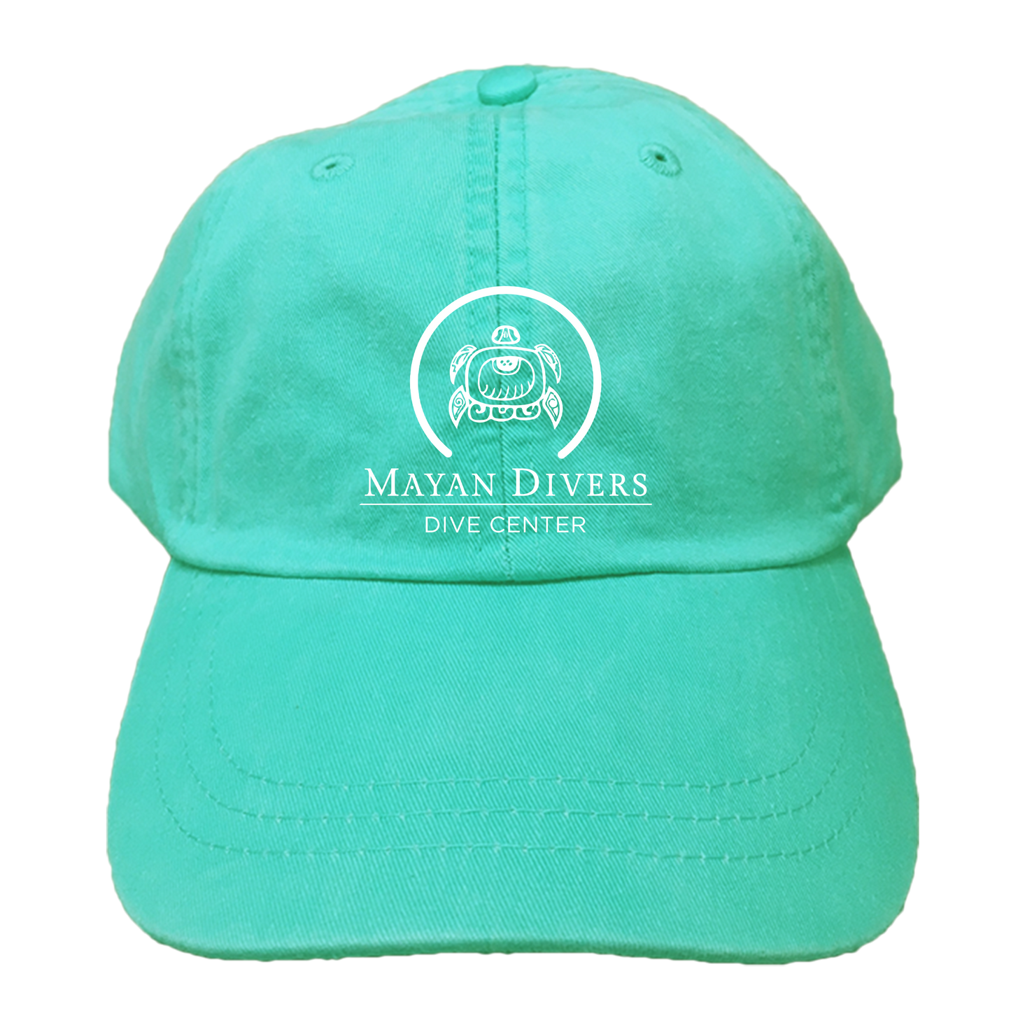 MAYAN DIVERS | EMBROIDERED SEAFOAM GREEN HAT | LOGO