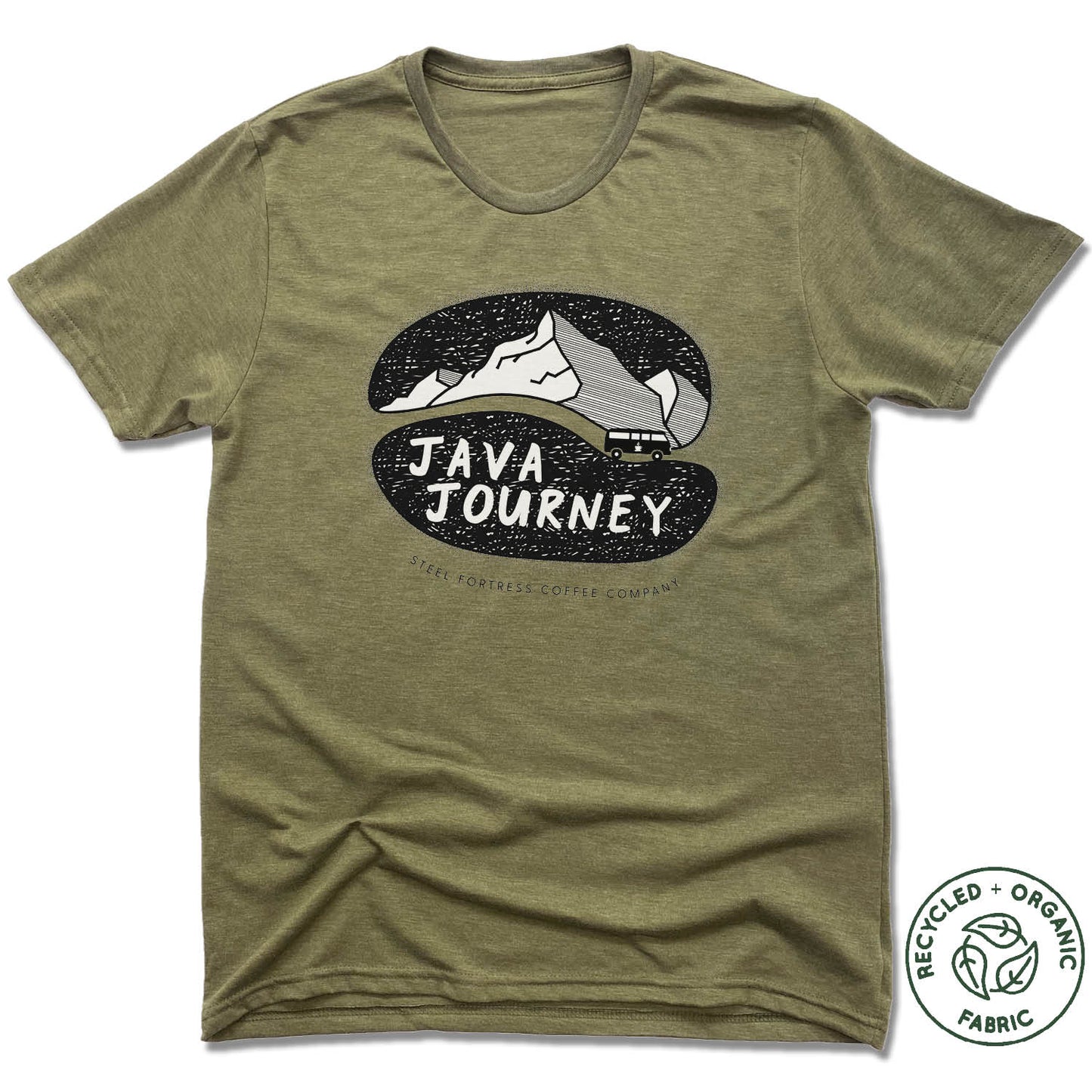 STEEL FORTRESS COFFEE | UNISEX OLIVE Recycled Tri-Blend | BLACK LOGO