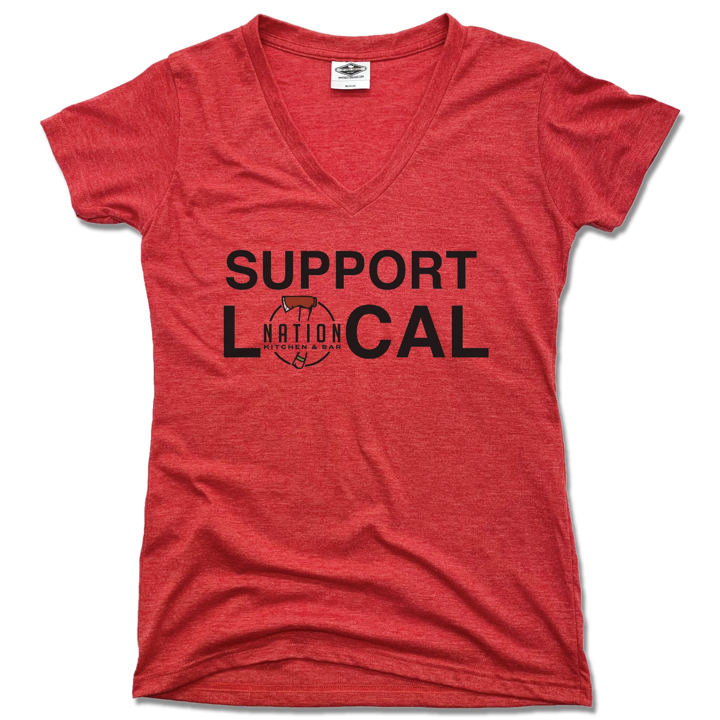 Support Local Nation | LADIES RED V-NECK