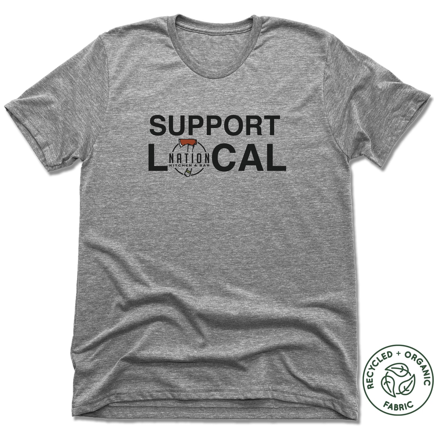 UNISEX Heather Gray Recycled Tri-Blend | Support Local Nation