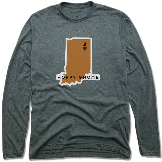 GNOMETOWN BREWING | UNISEX LONG SLEEVE TEE | STATE STICKER