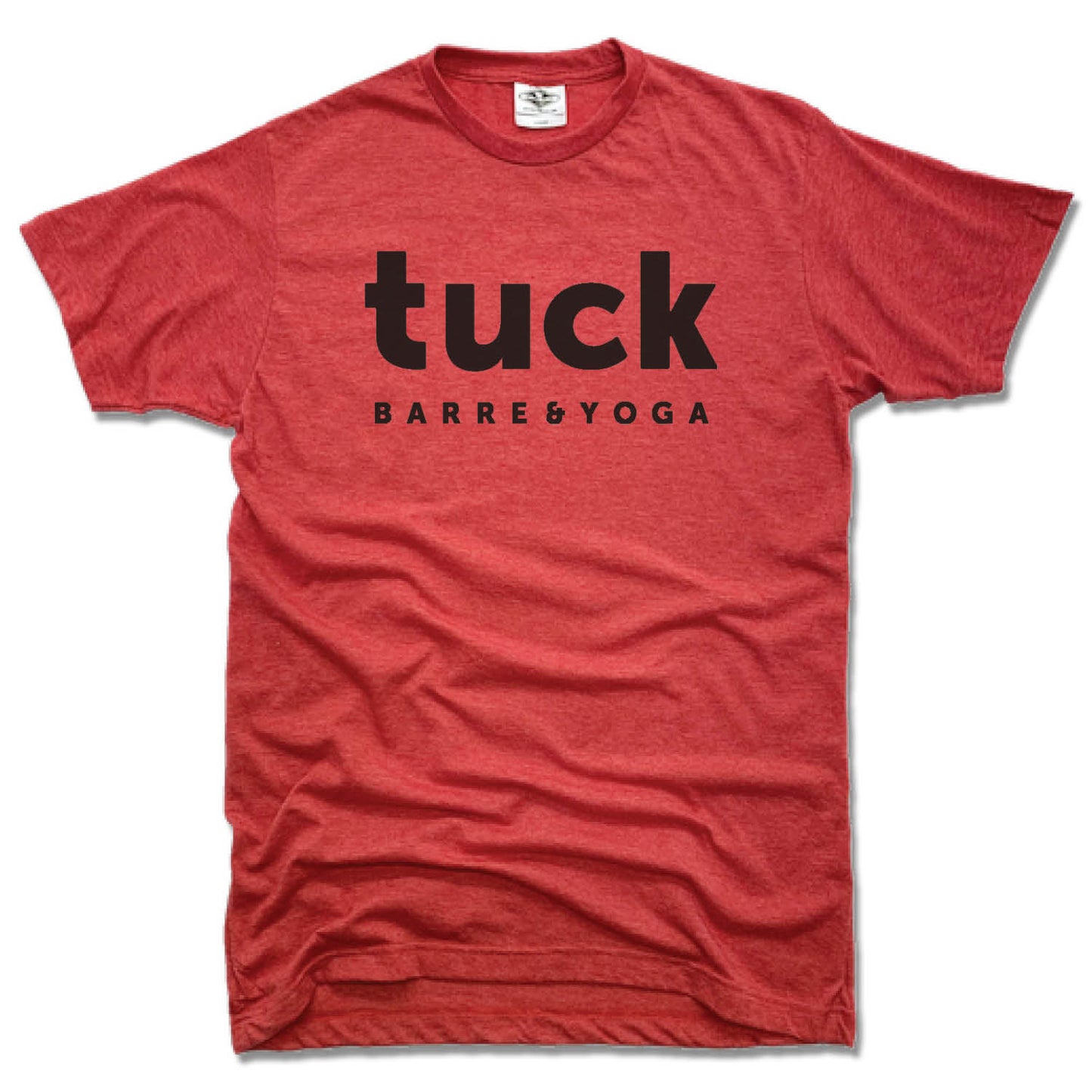 TUCK BARRE & YOGA | UNISEX RED TEE | BLACK LOGO