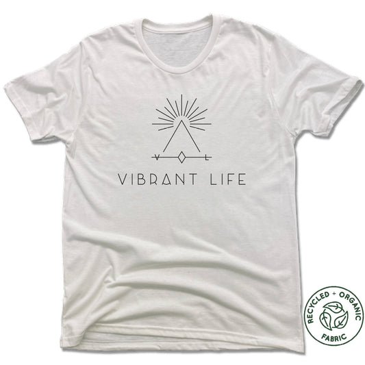 VIBRANT LIFE YOGA STUDIO | UNISEX WHITE Recycled Tri-Blend | LOGO