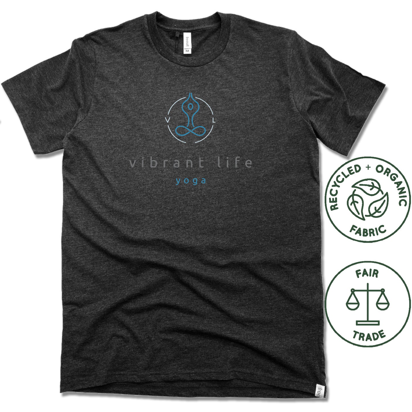 VIBRANT LIFE YOGA STUDIO | FAIRTRADE FREESET BLACK UNISEX TEE | YOGA