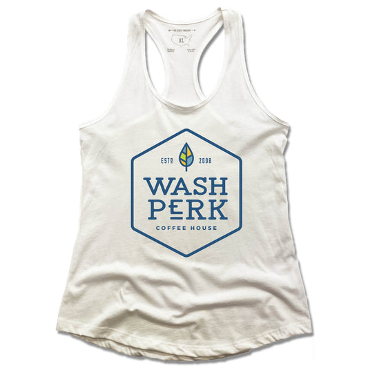 WASHPERK COFFEE HOUSE | LADIES WHITE TANK | HEX