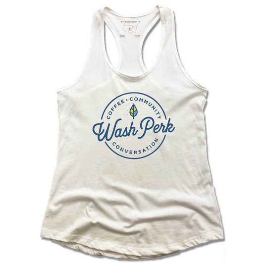 WASHPERK COFFEE HOUSE | LADIES WHITE TANK | SEAL