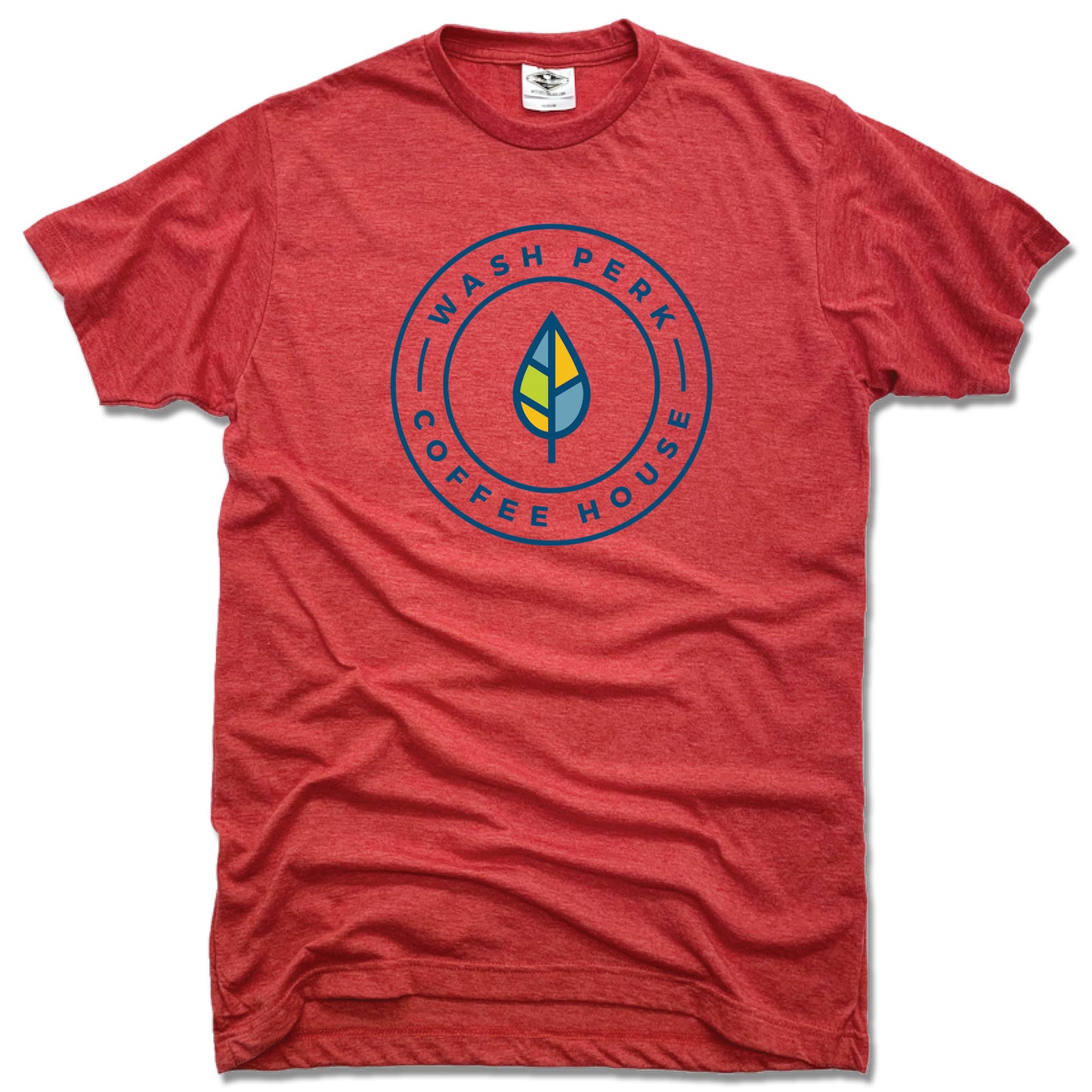 WASHPERK COFFEE HOUSE | UNISEX RED TEE | LEAF STAMP