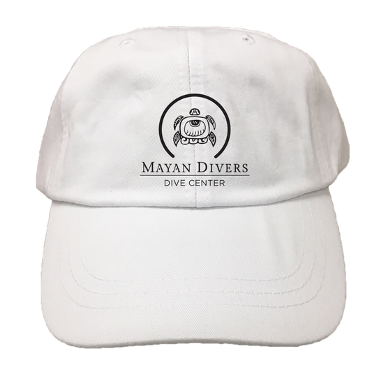 MAYAN DIVERS | EMBROIDERED WHITE HAT | LOGO