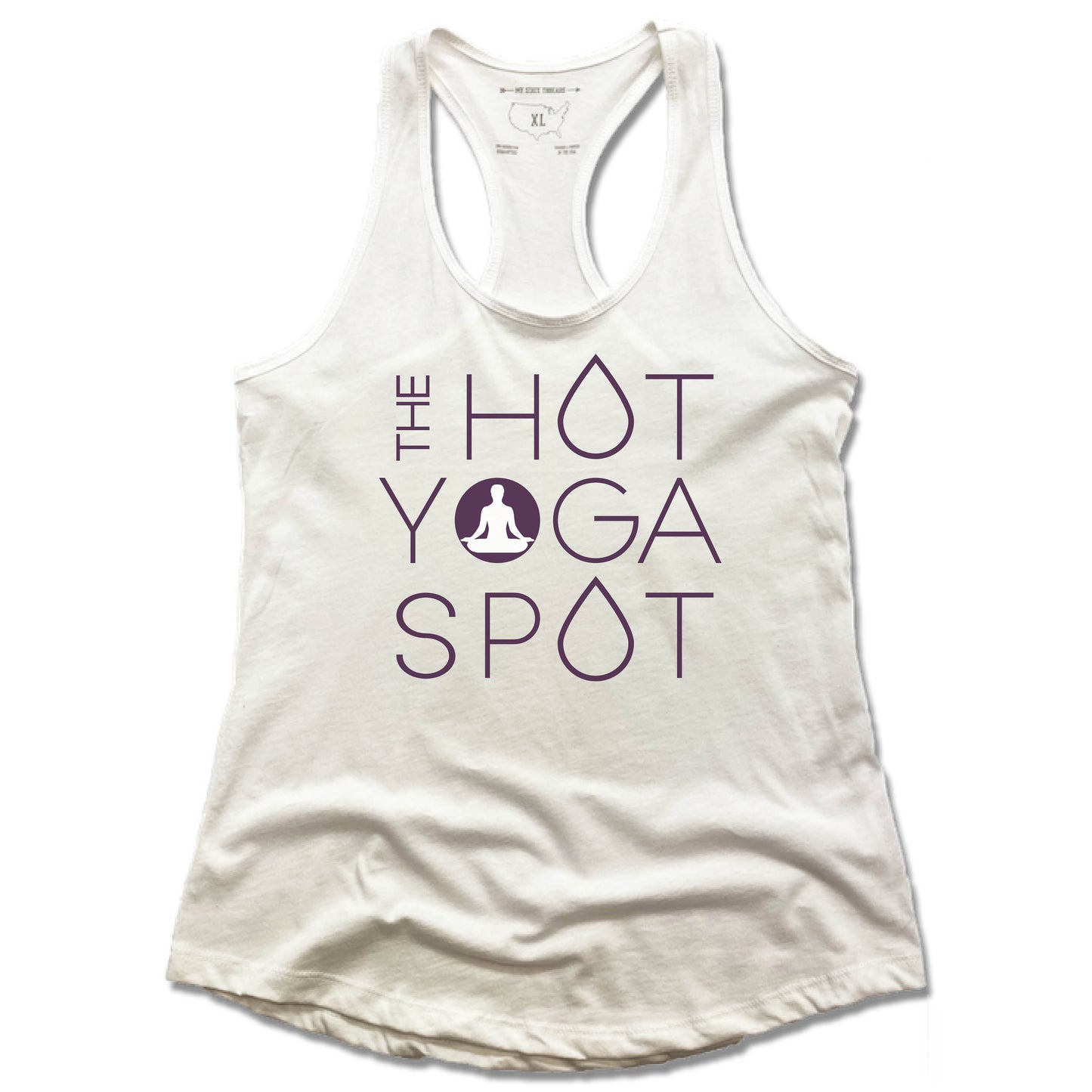 THE HOT YOGA SPOT | LADIES WHITE TANK | THE HOT YOGA SPOT PURPLE