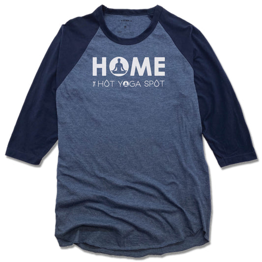 THE HOT YOGA SPOT | DENIM/NAVY 3/4 SLEEVE | HOME LOGO WHITE