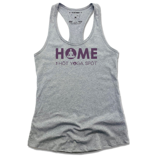 THE HOT YOGA SPOT | LADIES GRAY TANK | HOME LOGO PURPLE