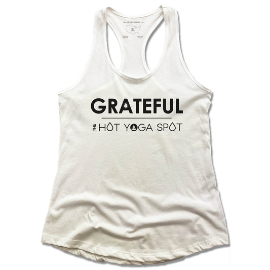 THE HOT YOGA SPOT | LADIES WHITE TANK | GRATEFUL